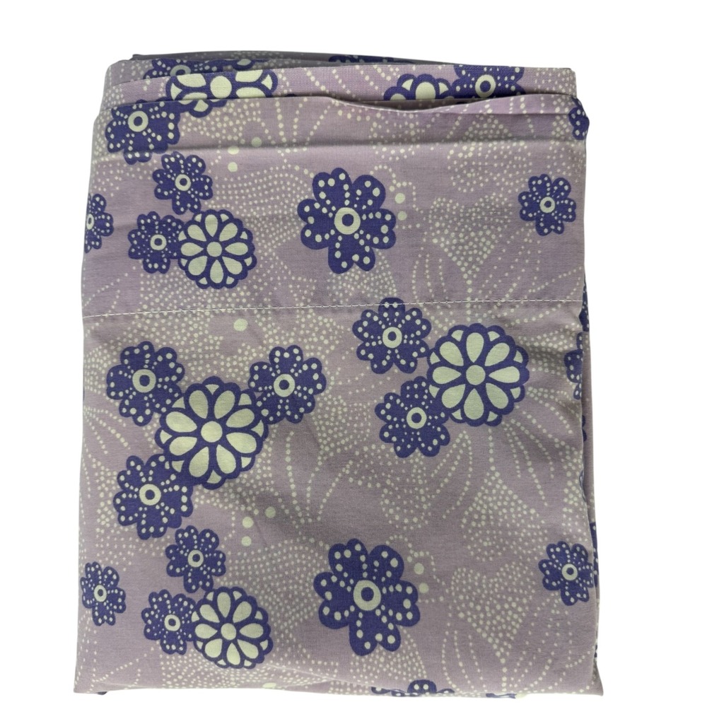 Vintage Springs Global Lavender Floral Double Full Flat Sheet Made in USA 70s